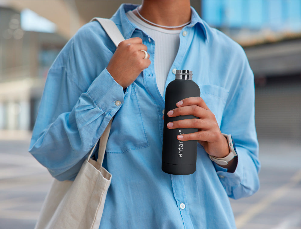 BOTELLA PORTALIQUIDOS ANTARTIK ISOTERMICA ACERO INOXIDABLE LIBRE DE BPA 500 ML