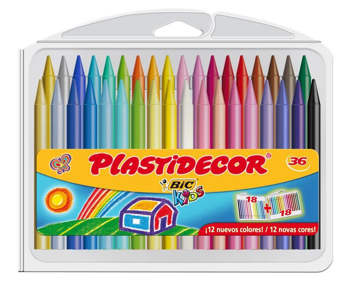 CERA PLASTIDECOR B/36 COLORES SURTIDOS