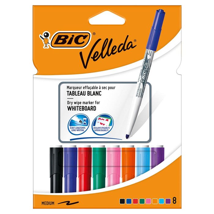 ROTULADOR VELLEDA PIZARRA BLANCA 8 COLORES SURTIDOS