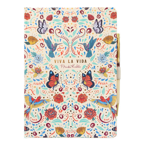 Set Cuaderno Premium A5 y Bolígrafo Frida Kahlo Viva la Vida