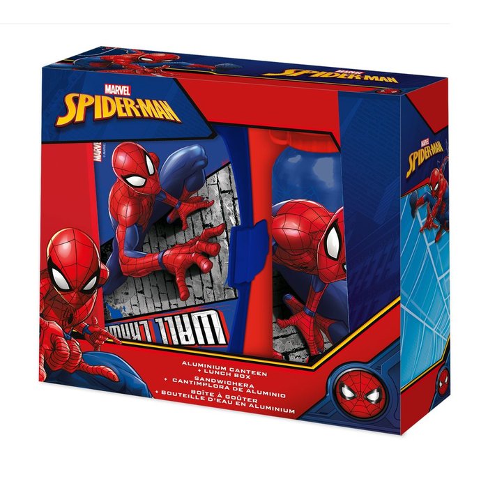 Set Botella de Aluminio 500 ml y Sandwichera Spiderman | Marvel