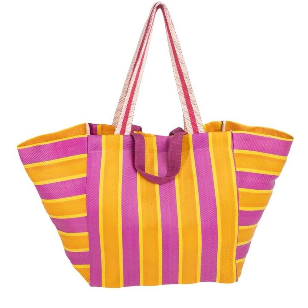 Bolso de Plástico Reciclado Rayas | Doble Asa