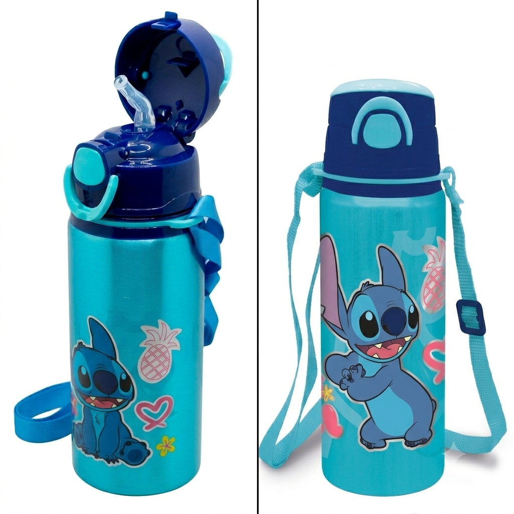 Botella de Aluminio con Correa Stitch Drawing 730 ml | Disney