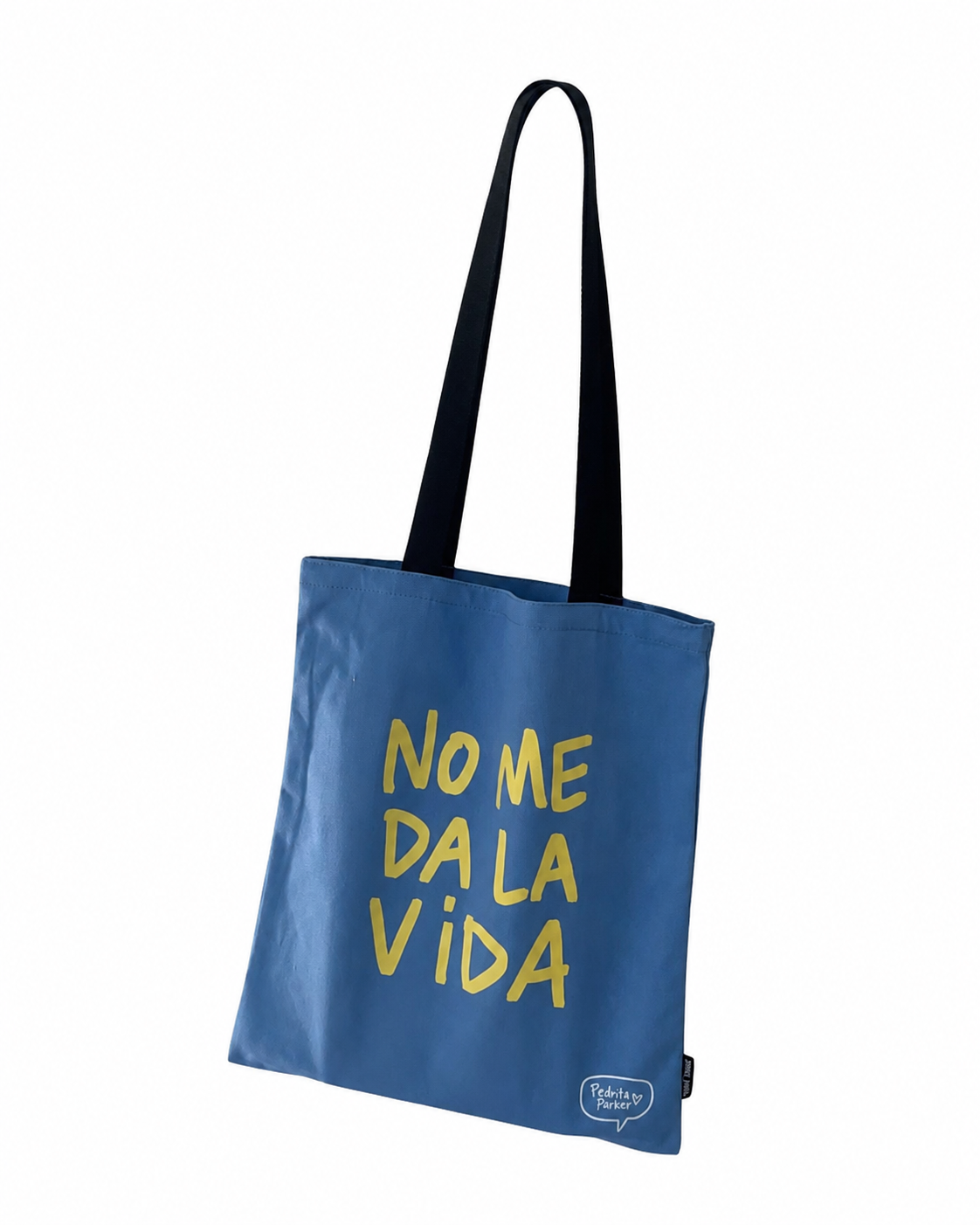 Bolsa de Tela "No Me Da La Vida" Azul | Tote Pedrita Parker | Bolso Shopping